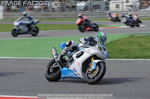 2009-05-09 Monza 1273 Superbike - Qualifyng Practice - Matteo Baiocco - Kawasaki ZX 10R